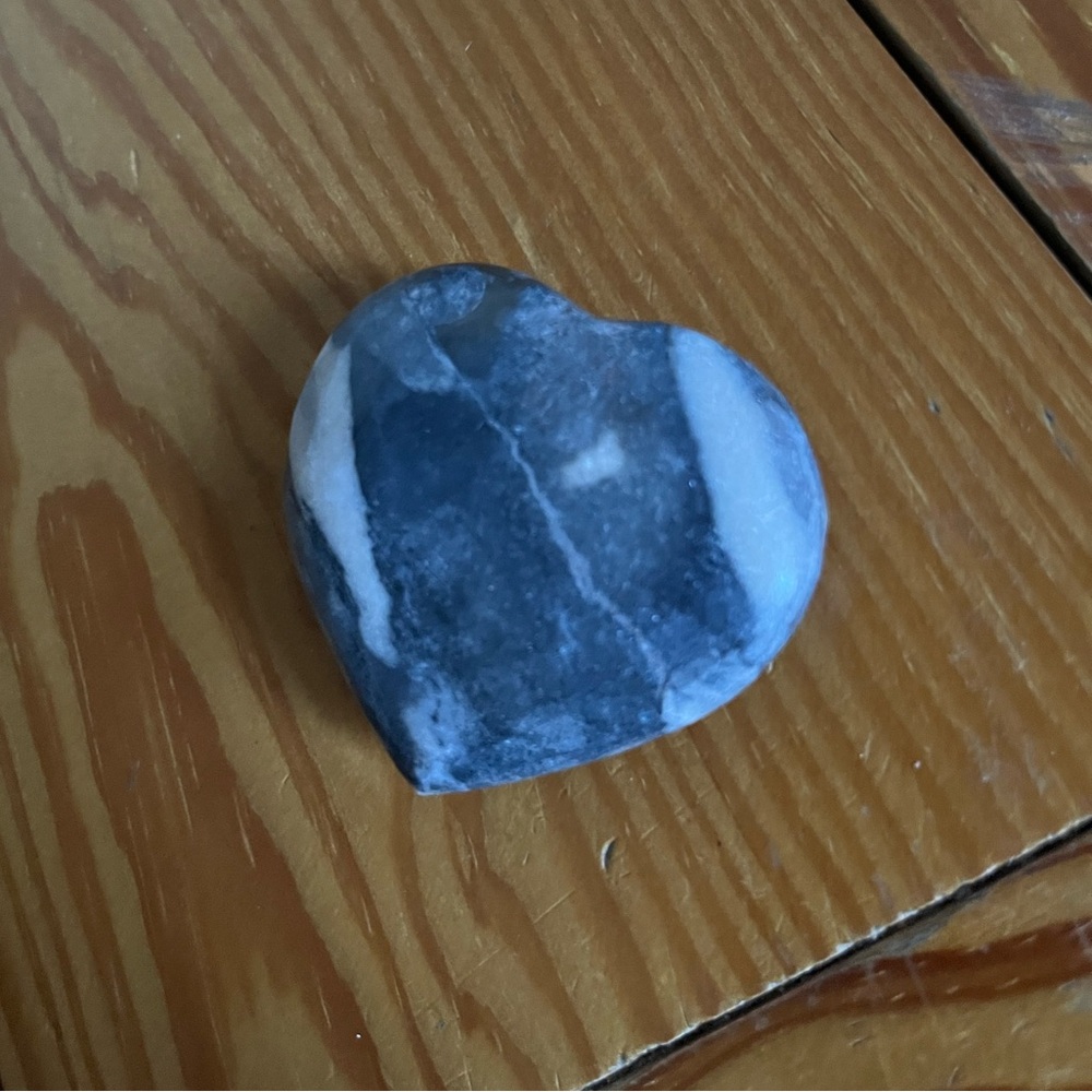 Shell Jasper palm puffy crystal heart